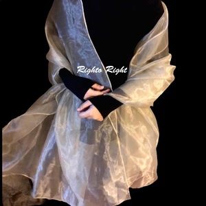 Organza Wrap / Gold Dupatta / Nude Shawl